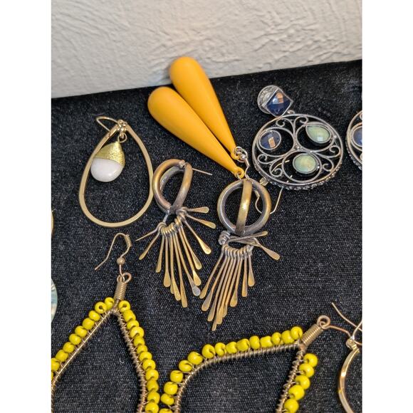 Ten Pair Boho Style Pierced Earring Jewelry Lot - Picture 5 of 8